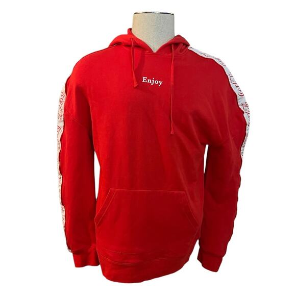 Coca-Cola Red Cotton Hoodie From PacSun Size Small - Picture 1 of 3